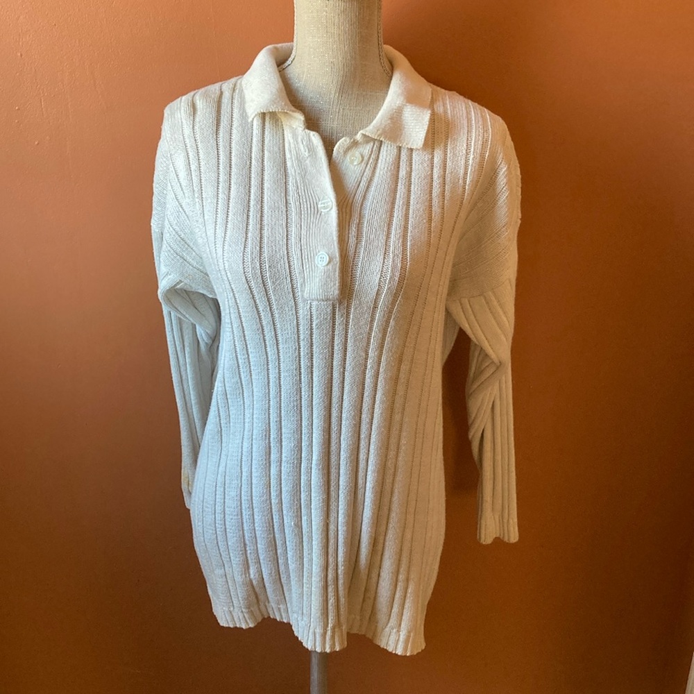 The Limited Men’s wide-ribbed cream sweater - M